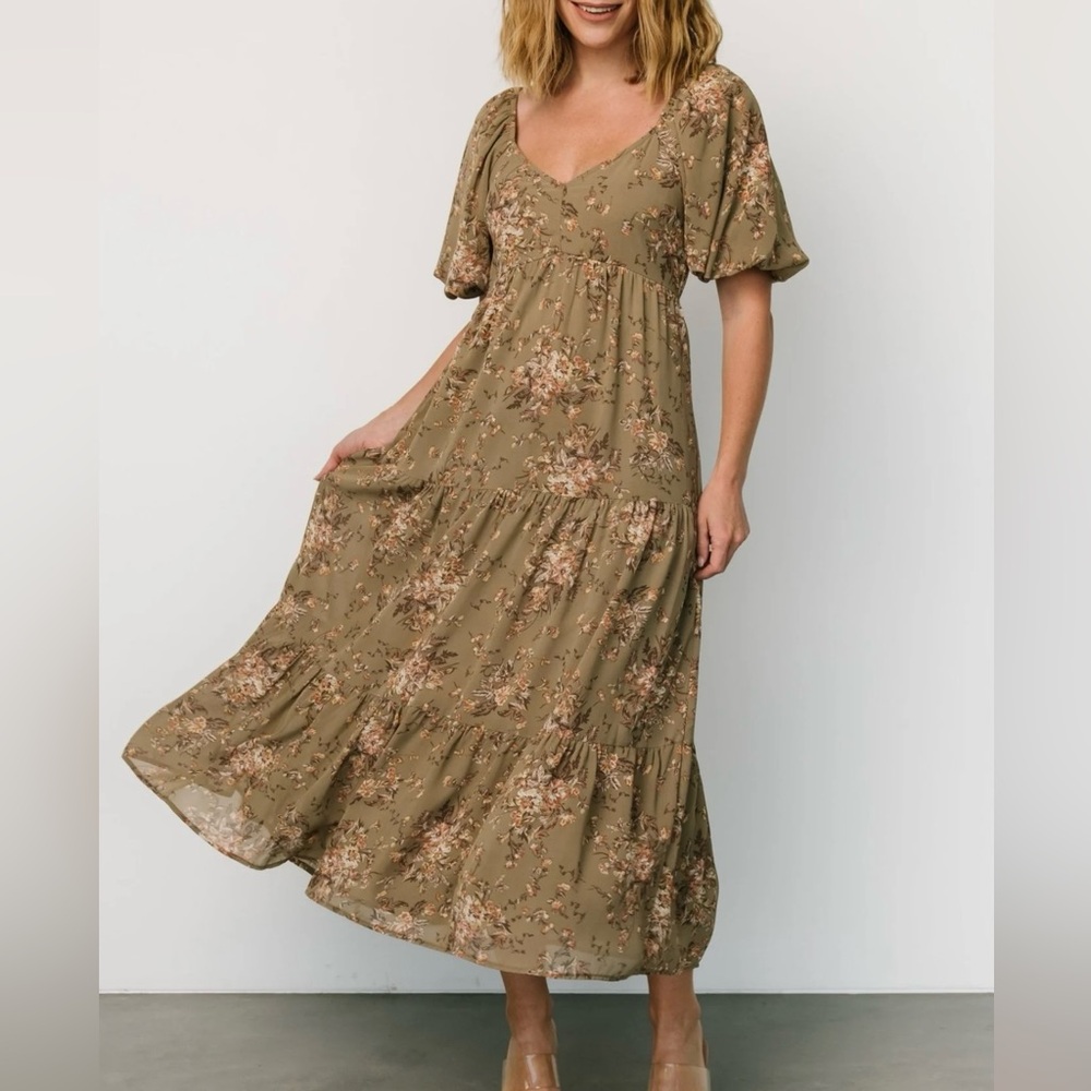 Baltic Born Evelette Olive Floral Dress Size Small